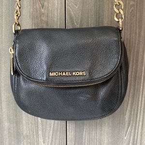 Michael Kors black Pebble Leather crossbody purse